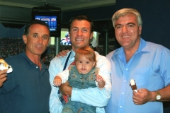Giovanni, Vick Lombardi (Sports Caster) with baby and Ralphie