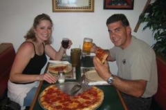 Joe & Tashia Bretti enjoy their pizza