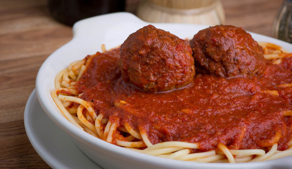 Spaghetti with Meat Balls or Italian Sausages